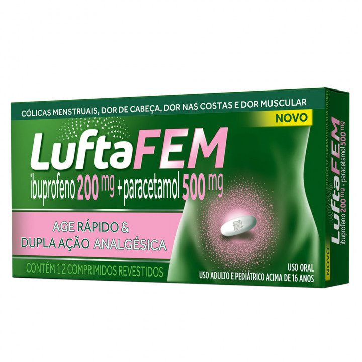 Luftafem 200+500mg com 12 Comprimidos