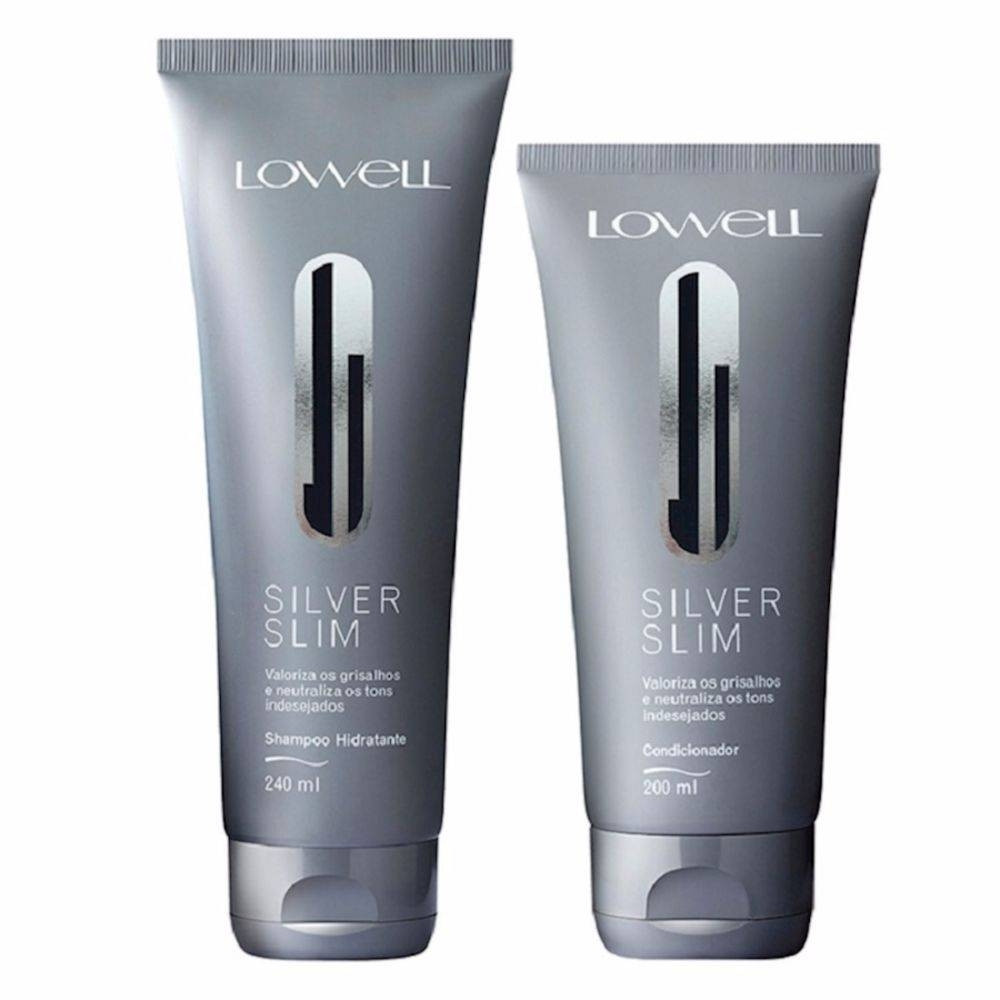 Kit Shampoo 240ml e Condicionador 200ml Silver Slim Lowell