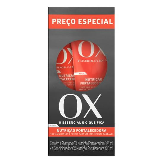 Kit Shampoo OX Nutrição Fortalecedora 375ml + Condicionador 170ml