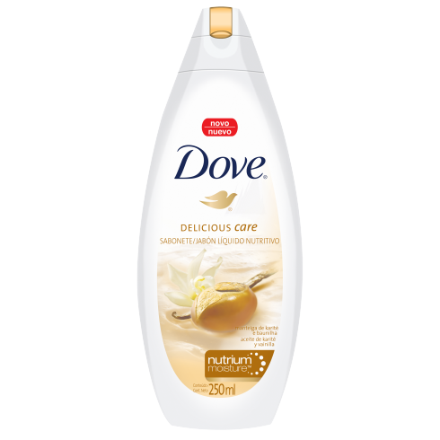 Sabonete Líquido Dove Delicious Care Karitê e Baunilha 250ml