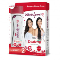 Kit Dermafeme Sabonete Líquido Íntimo Cranberry 200ml + 200ml