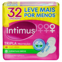 Absorvente Intimus Tripla Proteção Com Abas Cobertura Seca 32 unidades