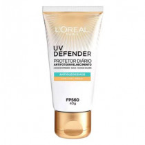 Protetor Solar L'Oréal Paris Uv Defender FPS 60 Antioleosidade Cor Média 40g