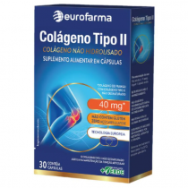 Colágeno 40mg Tipo II Não Hidrolisado Eurofarma 30 Cápsulas