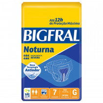 Fralda Geriátrica Bigfral Noturna G com 7 Unidades