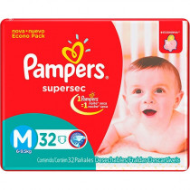 Fralda Pampers Supersec Econômica M 32 Unidades