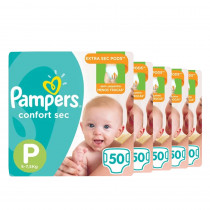 Kit Fralda Pampers Confort Sec P 250 unidades