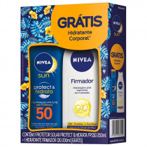 Kit Nivea Sun FPS 50 200ml Grátis Loção Firmador Q10 200ml