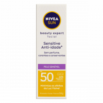 Protetor Solar Facial Nivea Sun FPS 50 Beauty Expert Pele Sensível 50g