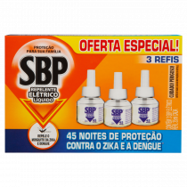 Repelente Elétrico Líquido SBP 3 Refis 35ml Cada