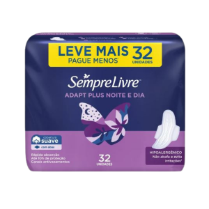 Absorvente Sempre Livre Adapt Plus Suave com Abas 32 Unidades