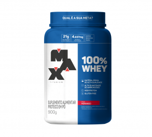 Whey 100% Sabor Morango Max Titanium 900g