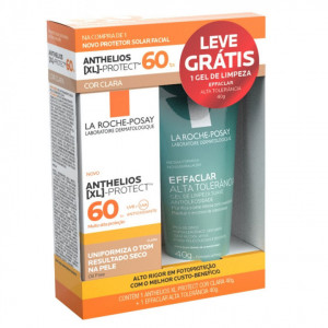 Kit Anthelios XL Protect FPS 60 Clara 40g + Effaclar Gel Alta Tolerância 40g