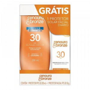 Kit Cenoura&Bronze FPS 30 200ml + FPS 30 Facial Toque Seco 50g