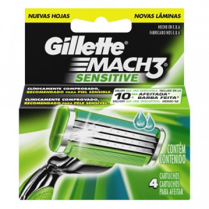 Carga Gillette Mach3 Sensitive 4 Unidades