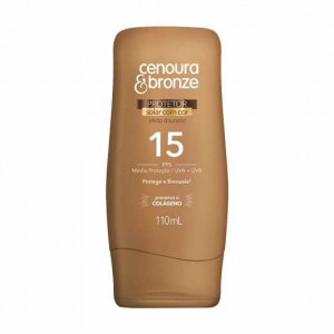 Protetor Solar Efeito Dourado Cenoura&Bronze FPS 15 com Cor 110ml