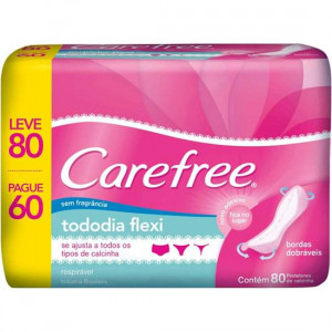 Protetor Diário Carefree Flexi Leve 80 Pague 60 Unidades