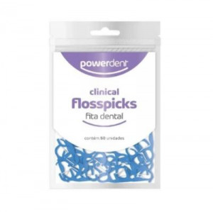 Fio Dental Powerdent Floss Picks 50 Unidades