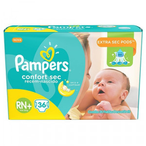 Fralda Pampers Confort Sec RN 36 Unidades