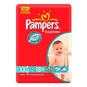 Fralda Pampers Supersec XXG com 18 unidades