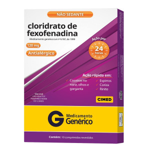 Fexofenadina 120mg Cimed com 10 Comprimidos