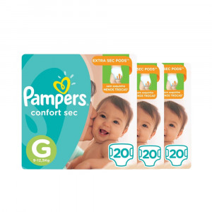 Kit Fralda Pampers Confort Sec G 60 unidades 