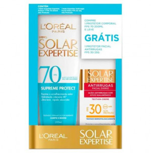 Kit L'oréal  Paris Solar Expertise FPS 70 200ml + FPS 30 Antirrugas 25g