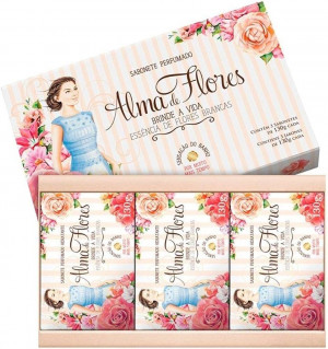 Kit Sabonete Perfumado Alma das Flores 3 Unidades