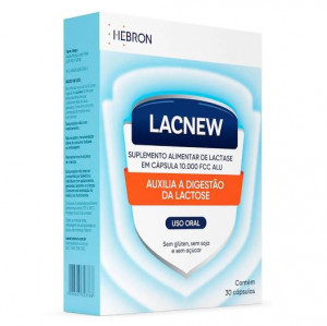 Lacnew Suplemento Alimentar de Lactase 10.000 FCC 30 Cápsulas