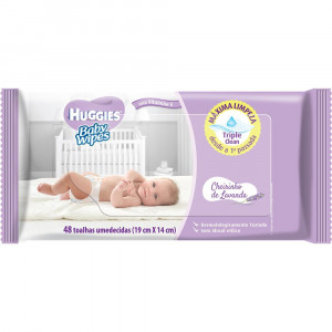 Toalhas Umedecidas Baby Wipes Lavanda com 48 Unidades