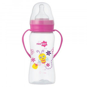 Mamadeira Neopan Rosa com Alça Ref 2002 de 250ml