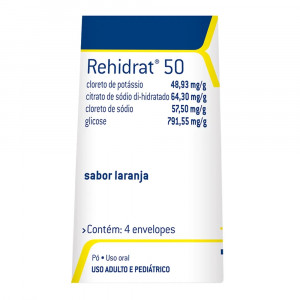 Rehidrat 50 Sabor Laranja 4 Envelopes 