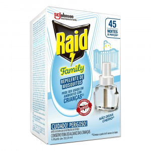 Repelente Líquido Elétrico Raid Family 1 Refil 32,9ml