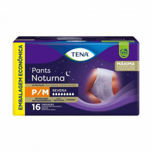 Fralda Geriátrica Tena Pants Noturna P/M com 16 Unidades