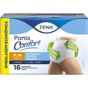 Fralda Geriátrica Tena Pants Confort P/M com 16 Unidades