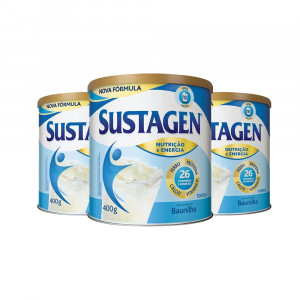 Kit Sustagen Sabor Baunilha 400g 3 Unidades 